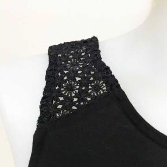 black Tank Top With Crochet Accent - Picture 4 of 5